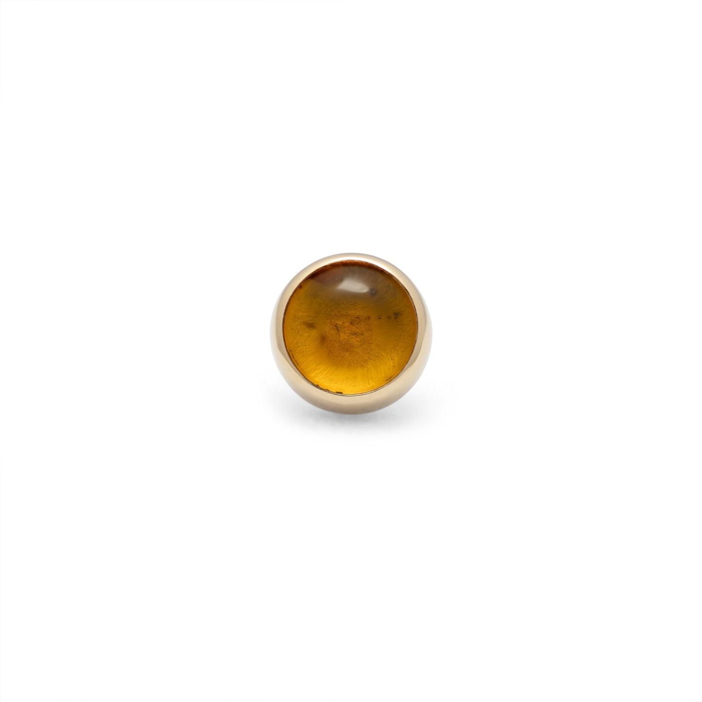 14K Gold Bezel Amber - 5mm