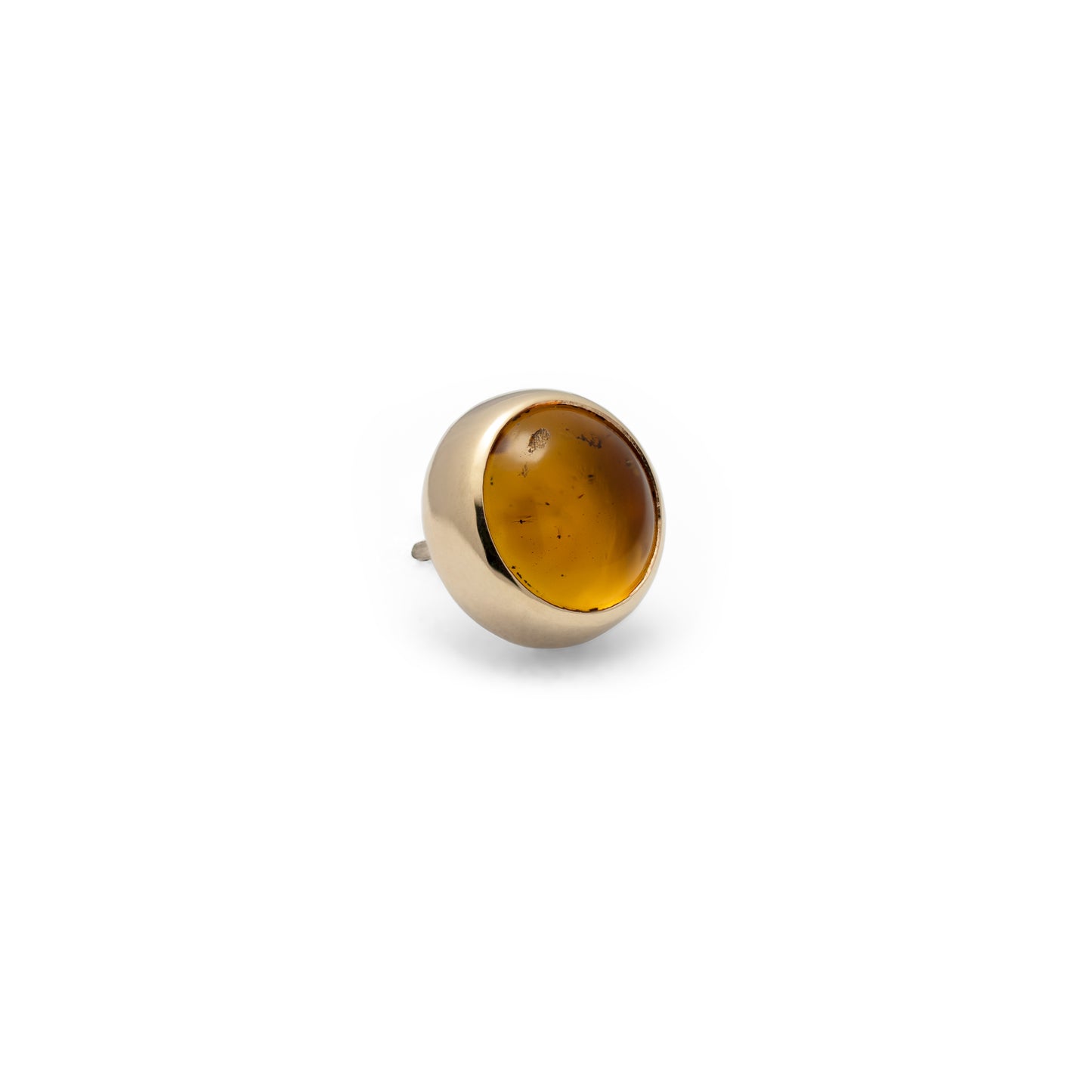 14K Gold Bezel Amber - 5mm