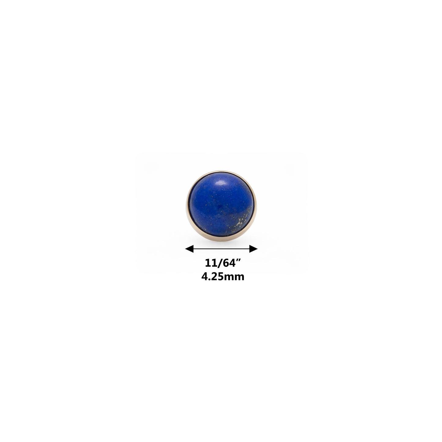 14K Gold Bezel Lapiz Lazuli - 4mm