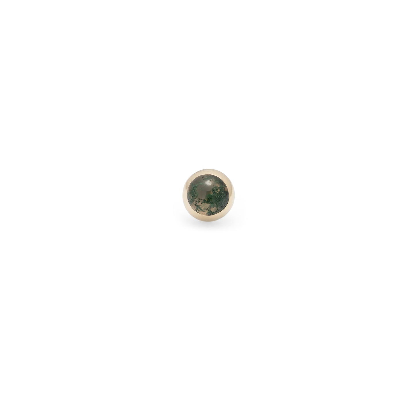 14K Gold Bezel Moss Agate - 3mm