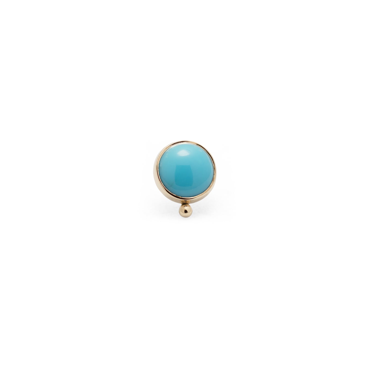 14K Gold Bezel Sleeping Beauty Turquoise Beaded - 5mm