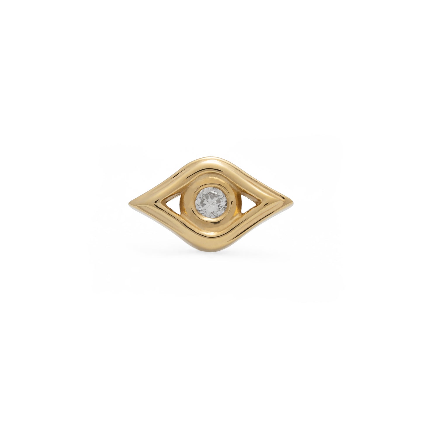 14K Gold Diamond Evil Eye Threadless End