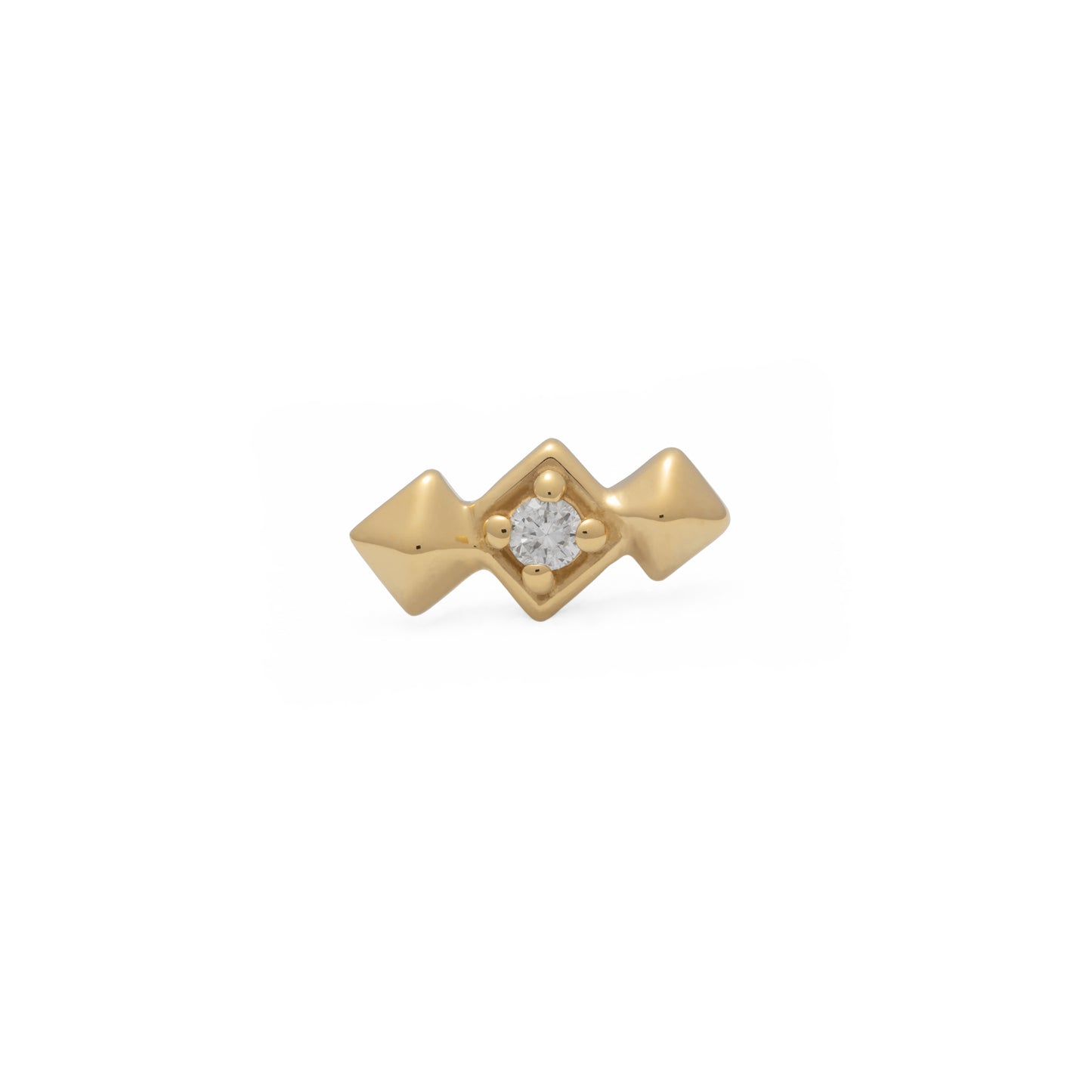 14K Gold Diamond Pyramid Threadless End