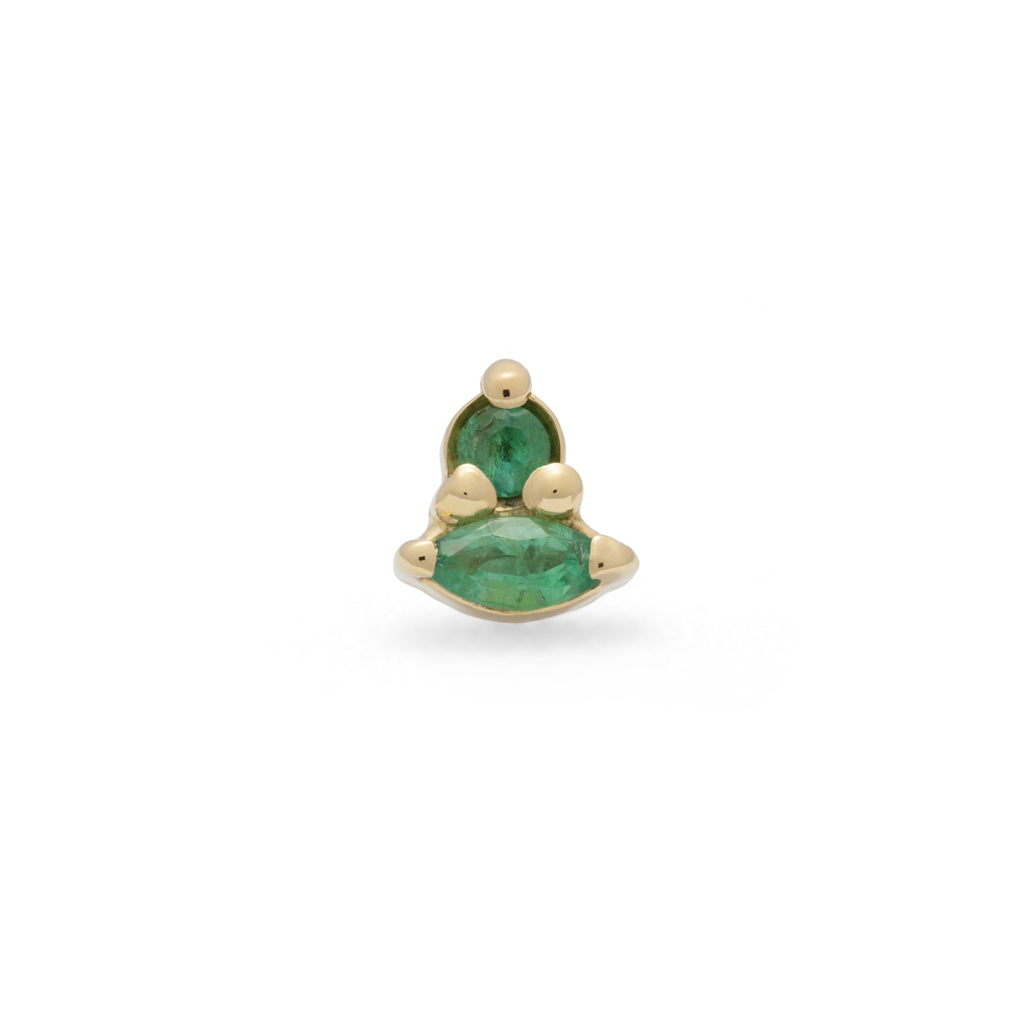 14K Gold Marquise Multi-Shape Emerald Threadless End