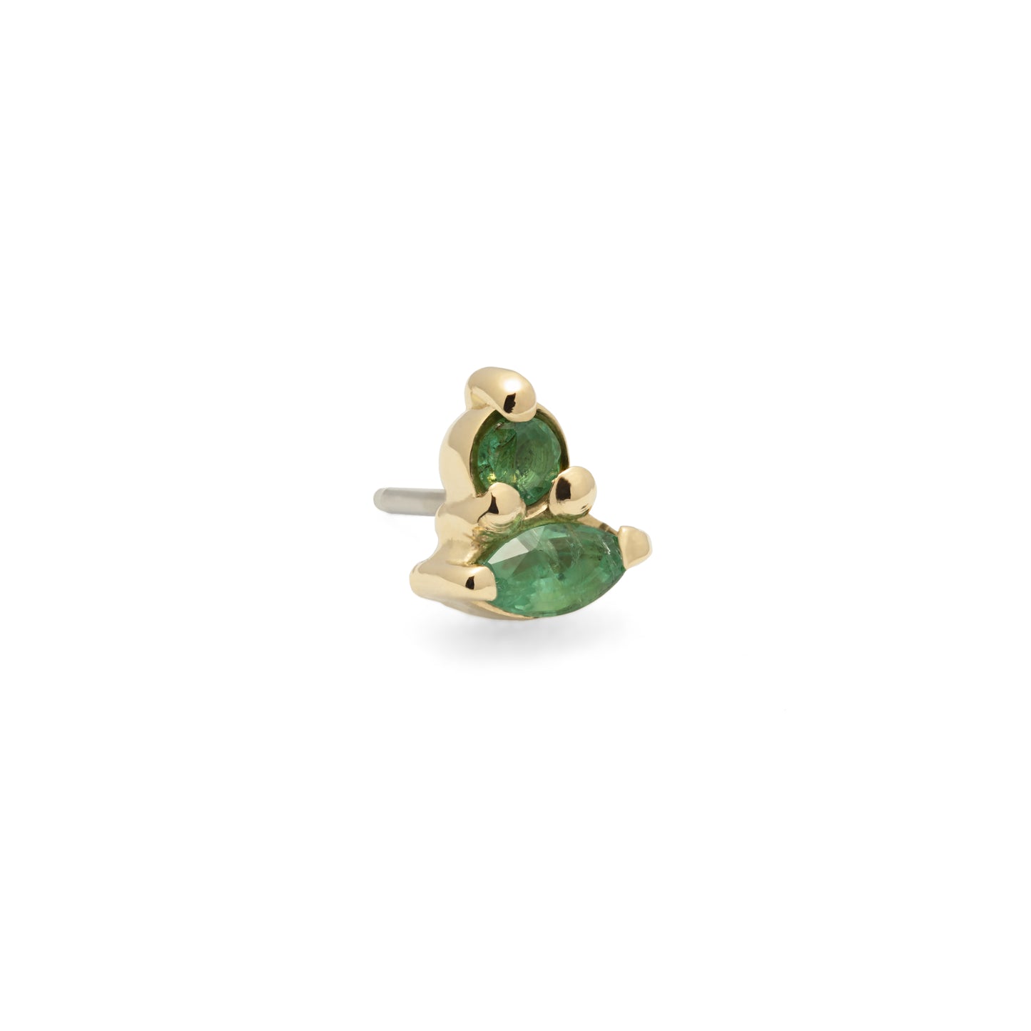 14K Gold Marquise Multi-Shape Emerald Threadless End