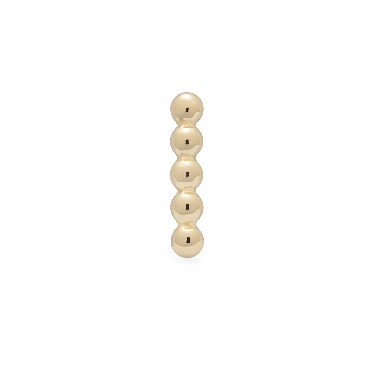 14k Gold Beaded Bar 8mm - Threaded 16g