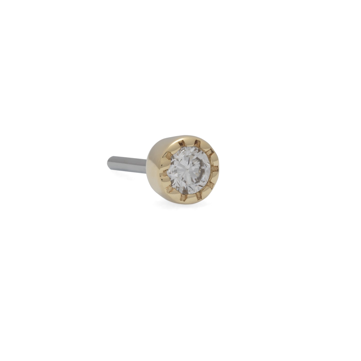 Beaded LabDiamond – 14k Yellow Gold
