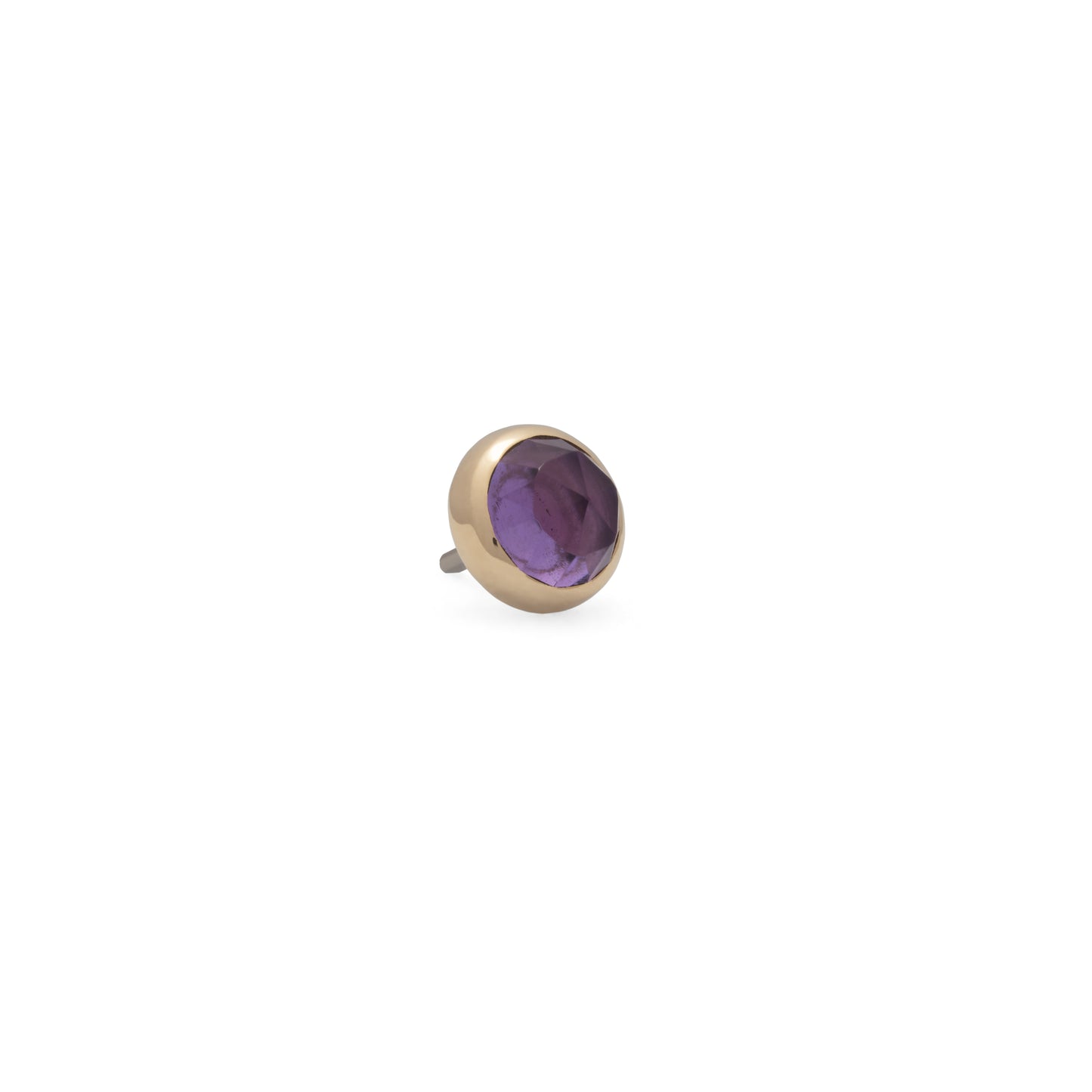14K Gold Amethyst Rose Cut - 3mm