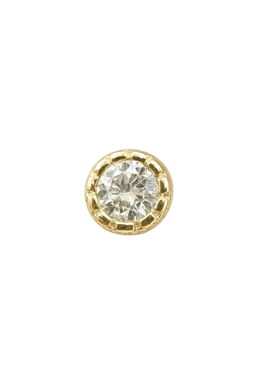 Beaded LabDiamond – 14k Yellow Gold