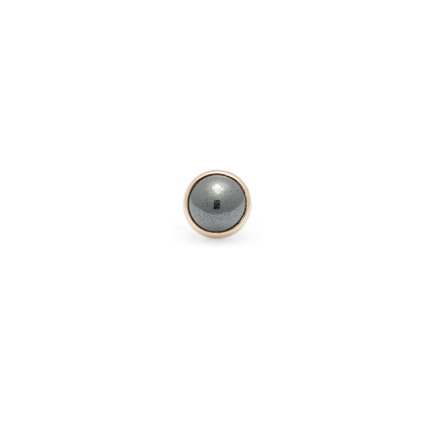 14K Gold Bezel Hematite - 4mm