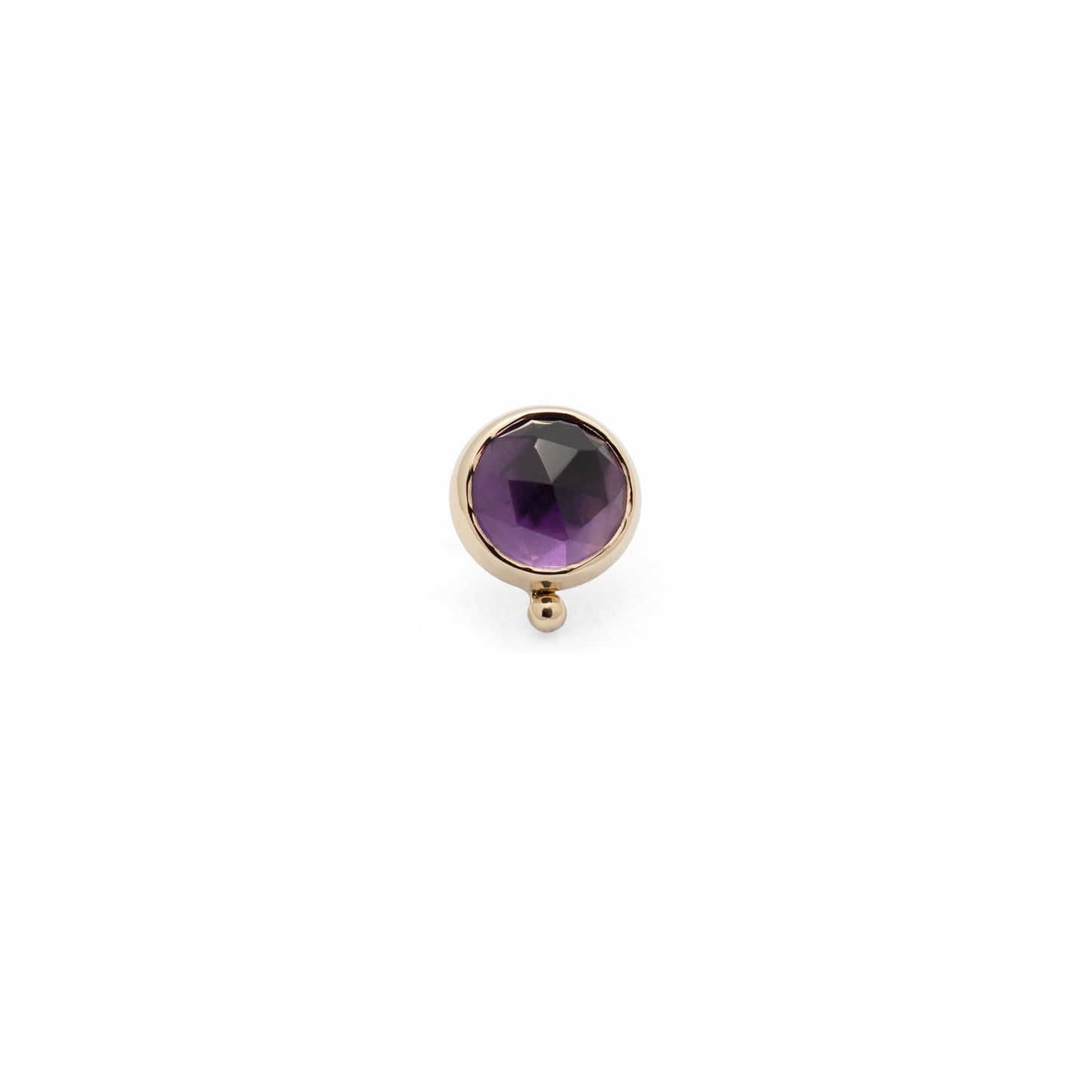14K Gold Bezel Amethyst Rose Cut Beaded - 5mm