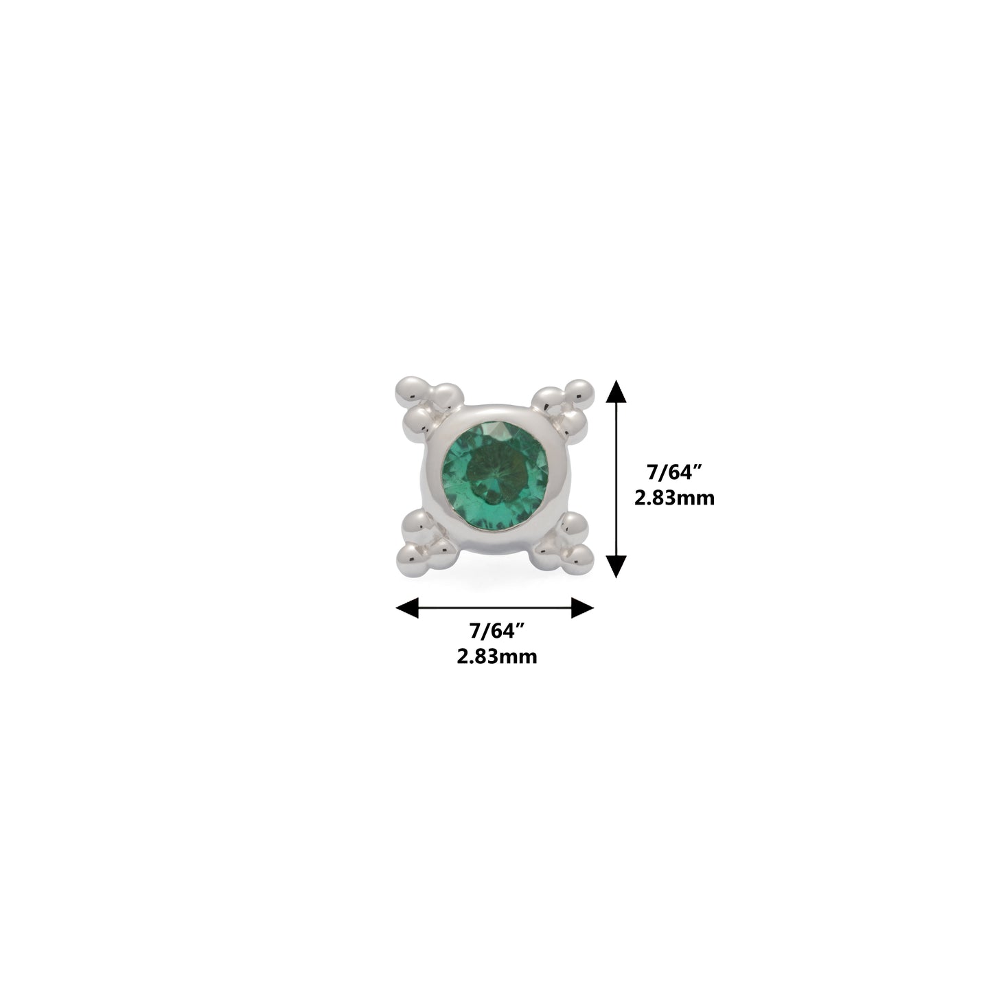 Tiny 14K Gold Emerald Beaded Threadless End
