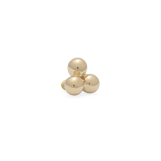 14k Gold Three Ball Cluster - Threaded 16g