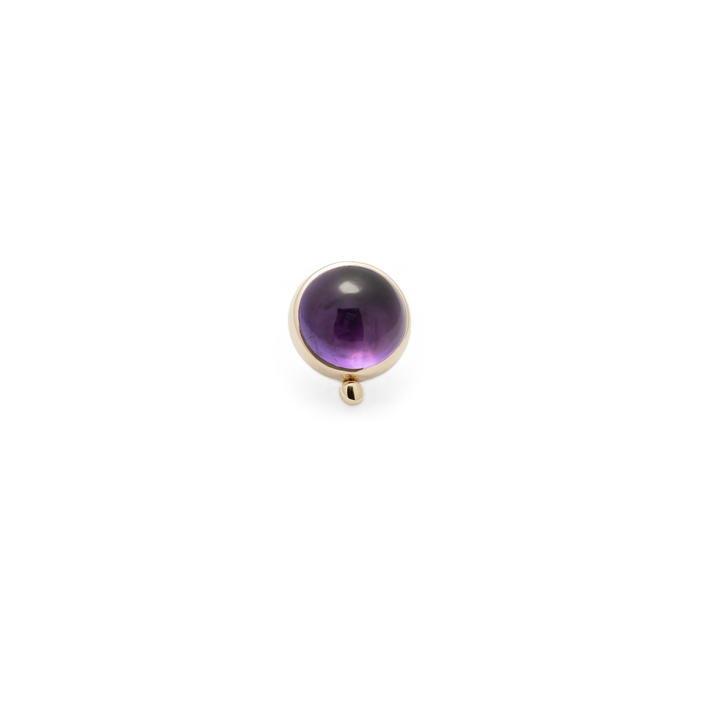 14K Gold Bezel Amethyst Beaded - 5mm