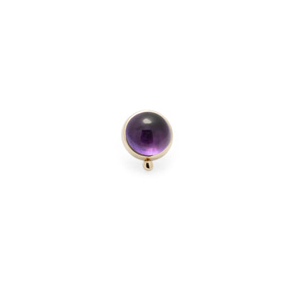 14K Gold Bezel Amethyst Beaded - 5mm