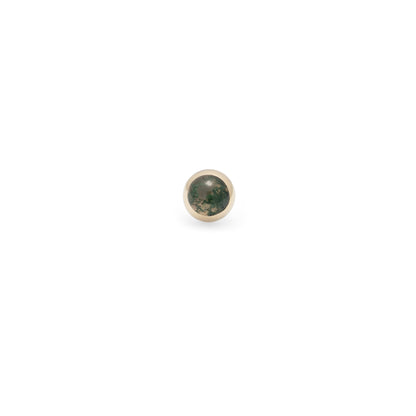 14K Gold Bezel Moss Agate - 3mm