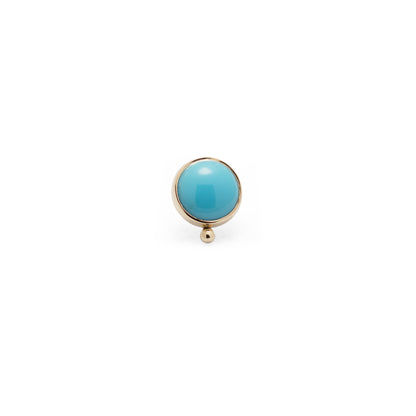 14K Gold Bezel Sleeping Beauty Turquoise Beaded - 5mm