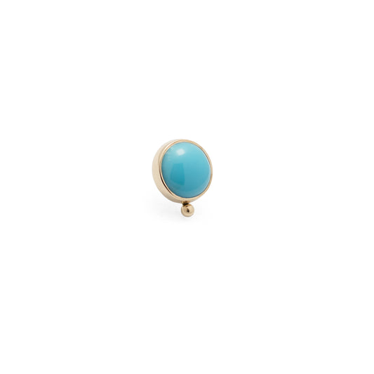 14K Gold Bezel Sleeping Beauty Turquoise Beaded - 5mm