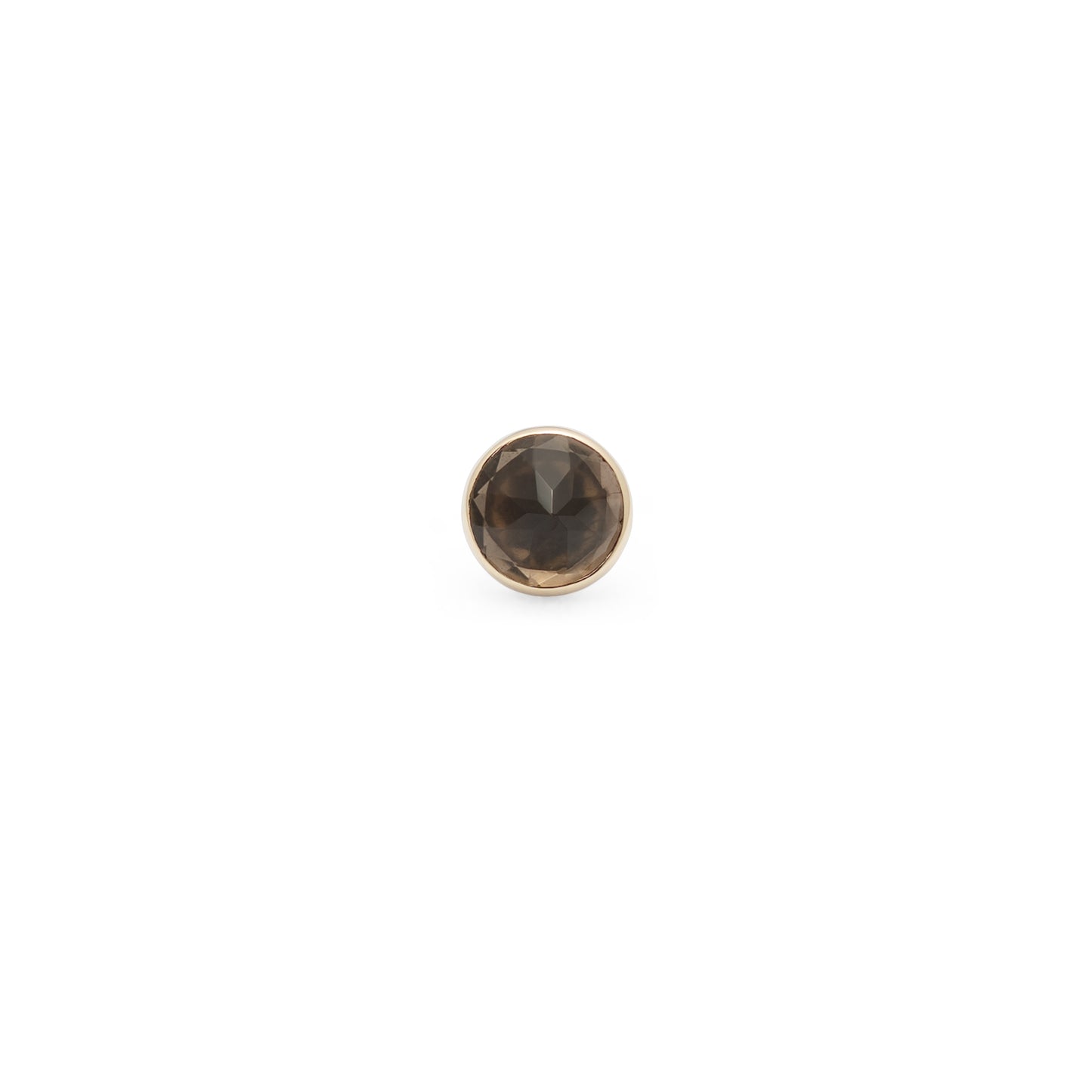 14K Gold Bezel Smoky Quartz Reverse Cut - 4mm
