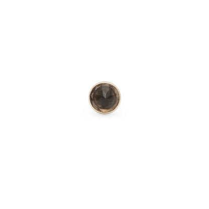14K Gold Bezel Smoky Quartz Reverse Cut - 4mm