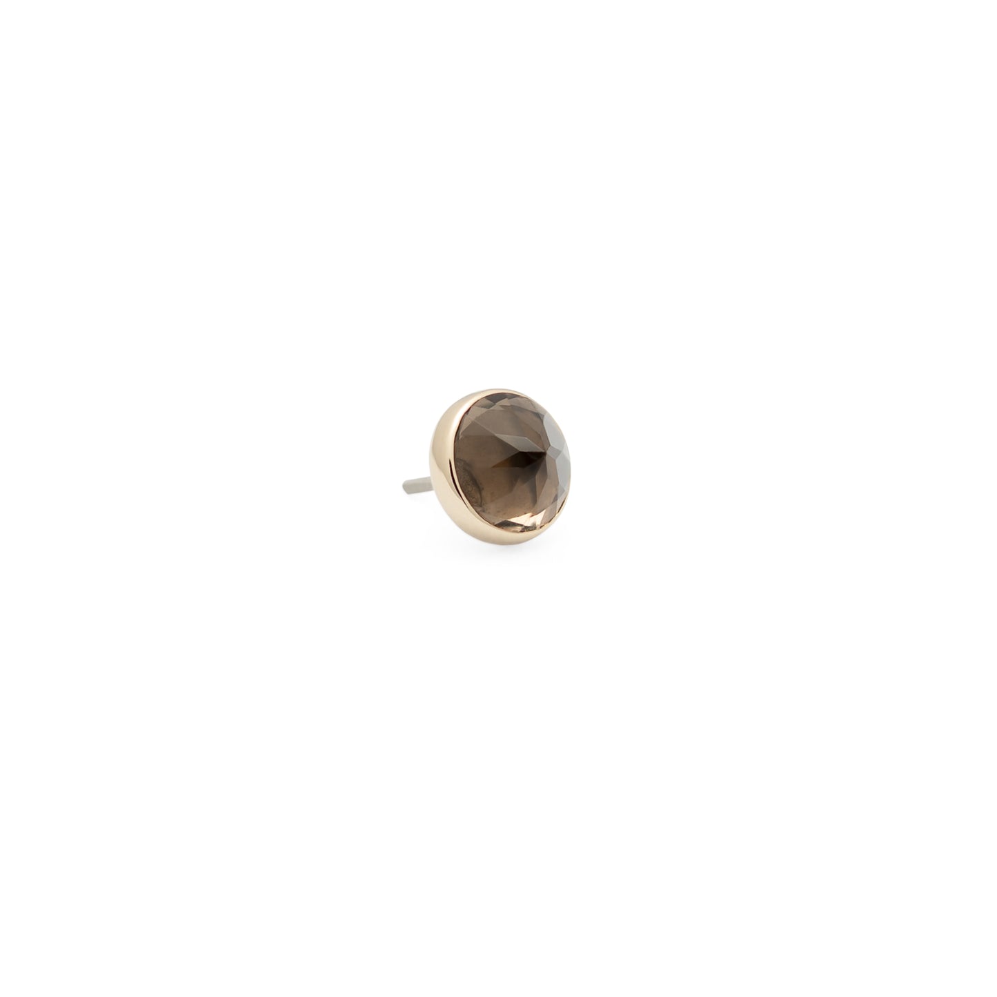 14K Gold Bezel Smoky Quartz Reverse Cut - 4mm