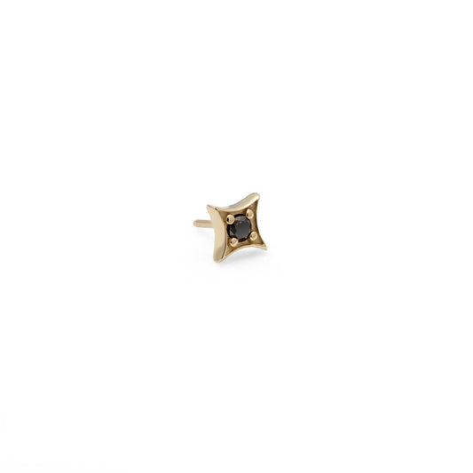 14K Gold Black Diamond Starburst Threadless End