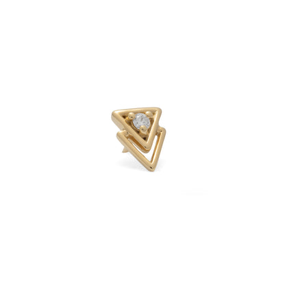 14K Gold Diamond Double Triangle Threadless End