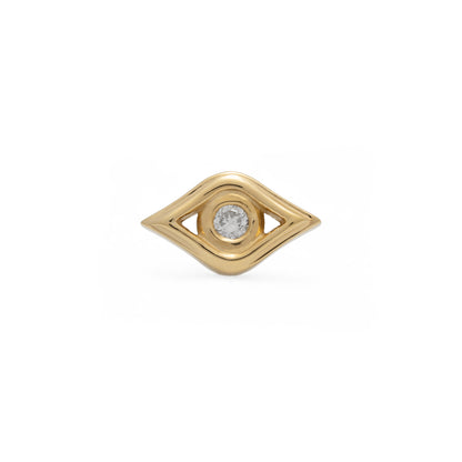 14K Gold Diamond Evil Eye Threadless End