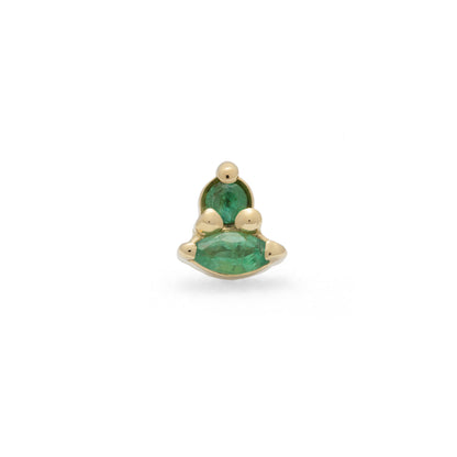 14K Gold Marquise Multi-Shape Emerald Threadless End