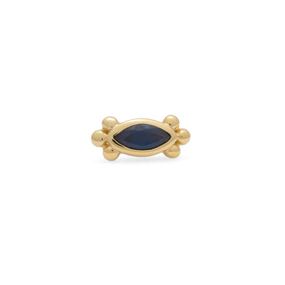 14K Gold Marquise Sapphire Beaded Threadless End