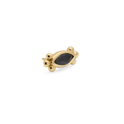 14K Gold Marquise Sapphire Beaded Threadless End