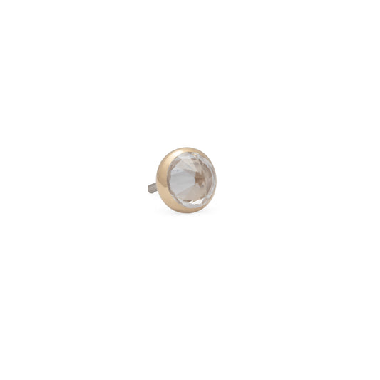 14K Gold White Sapphire Reverse Cut - 3mm