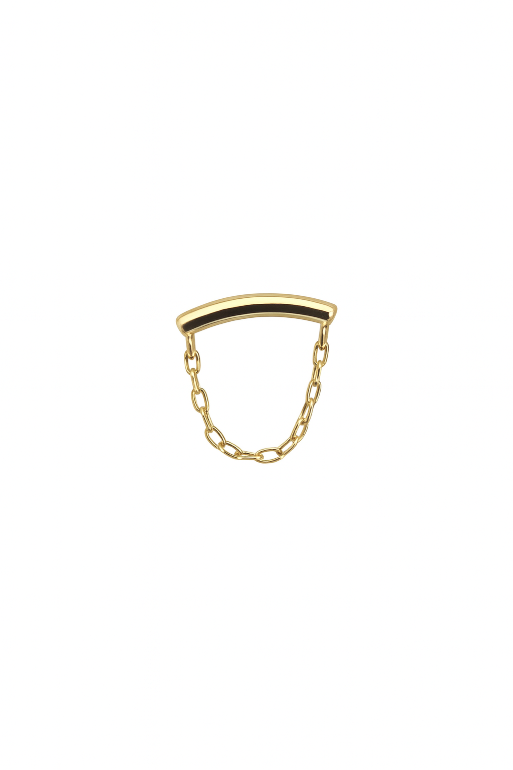 Bar with Curved Chain – 14k Yellow Gold