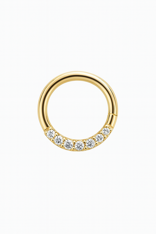 Two-Tone Pavé Clicker – 14k White & Yellow Gold