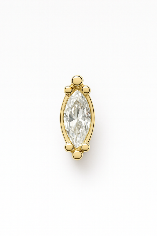 Marquise with Ball Cluster – 14k Yellow Gold