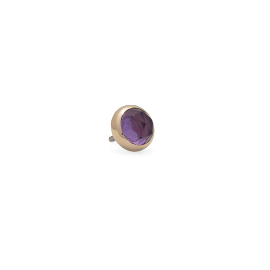 14K Gold Amethyst Rose Cut - 3mm