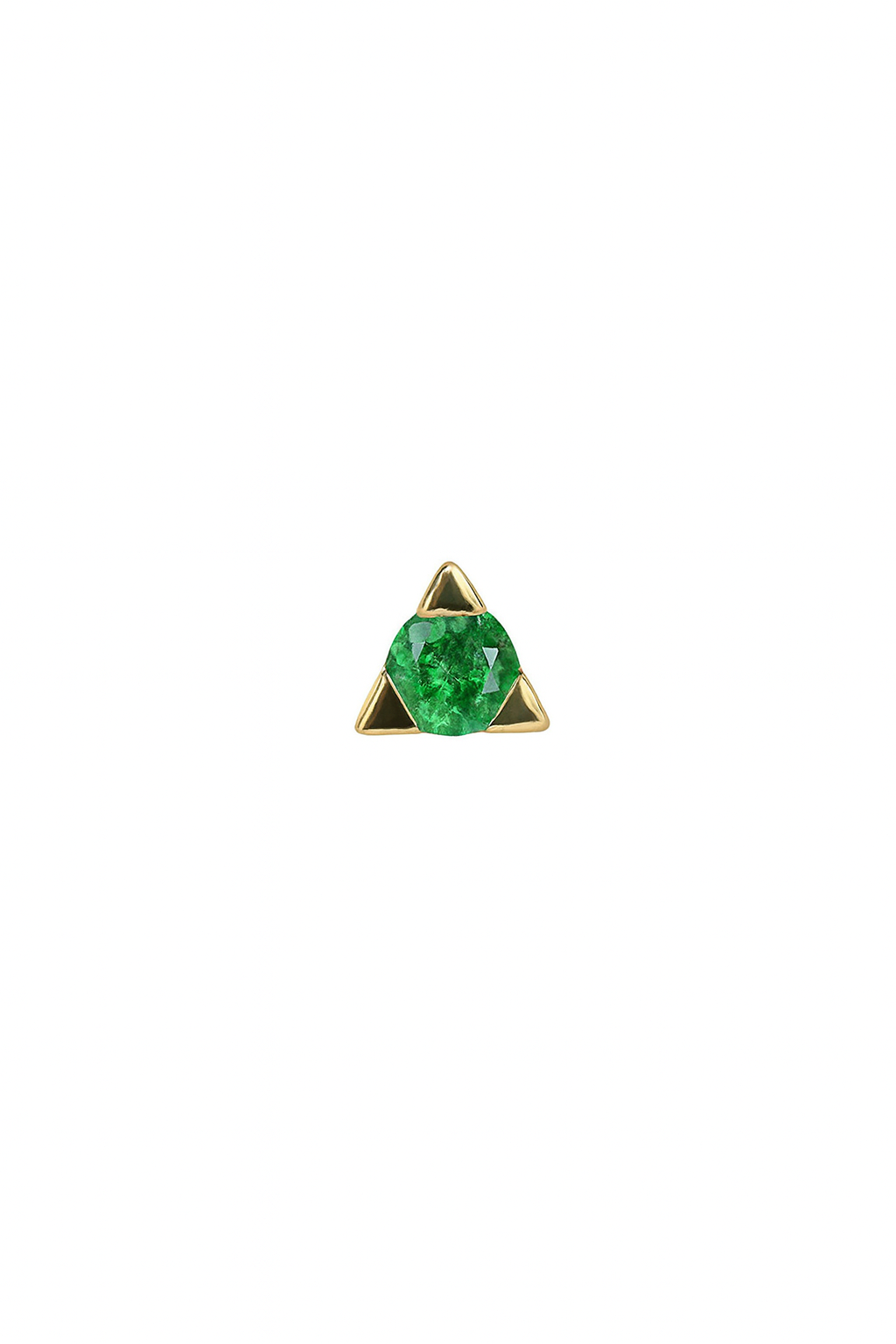 Pyramid Tsavorite – 14k Yellow Gold