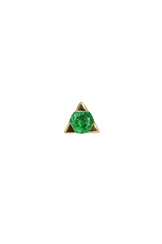 Pyramid Tsavorite – 14k Yellow Gold