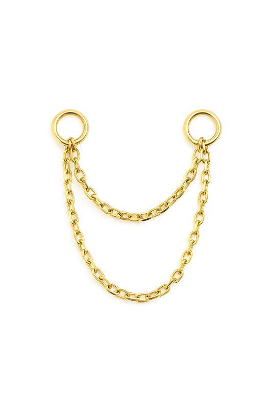 Double Chain – 14k Yellow Gold