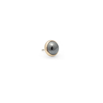 14K Gold Bezel Hematite - 4mm