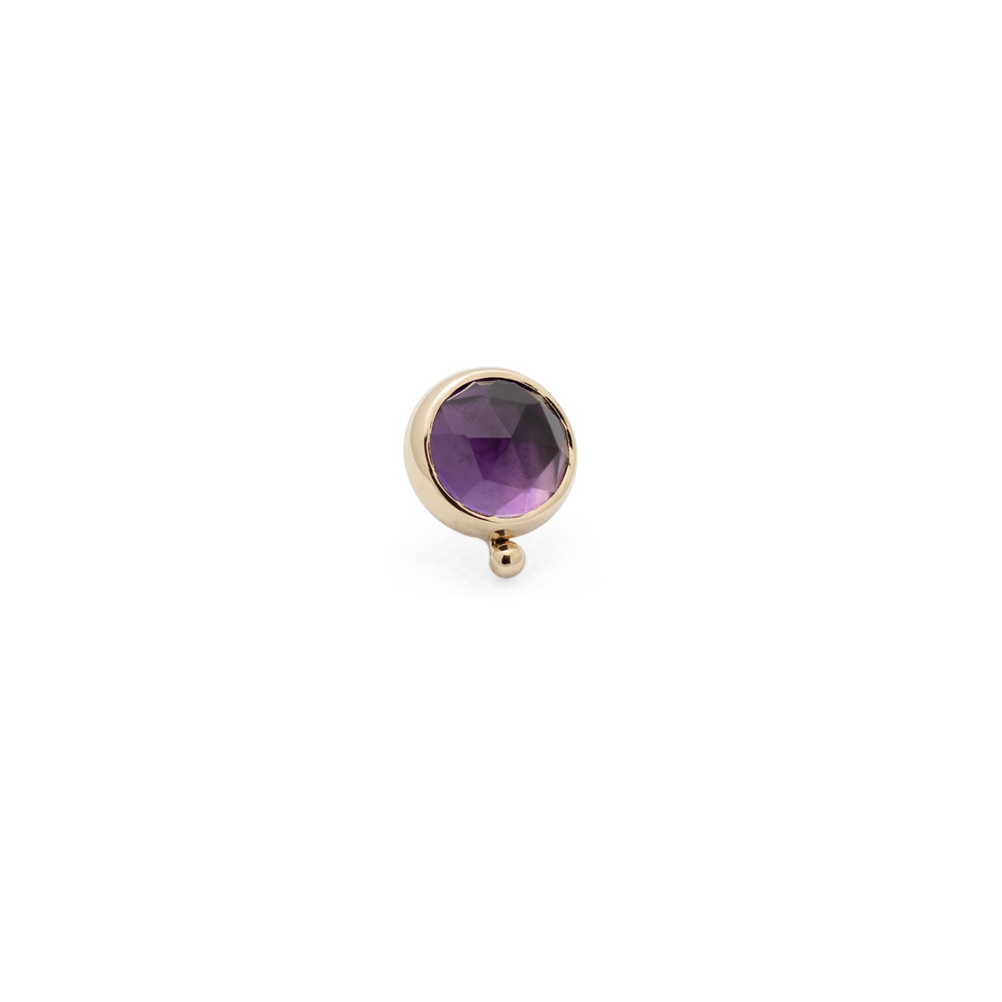 14K Gold Bezel Amethyst Rose Cut Beaded - 5mm