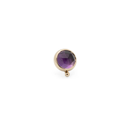 14K Gold Bezel Amethyst Rose Cut Beaded - 5mm