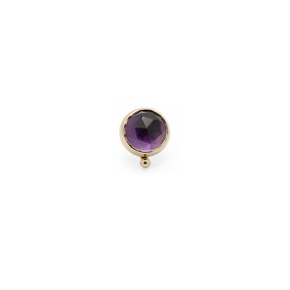 14K Gold Bezel Amethyst Rose Cut Beaded - 5mm