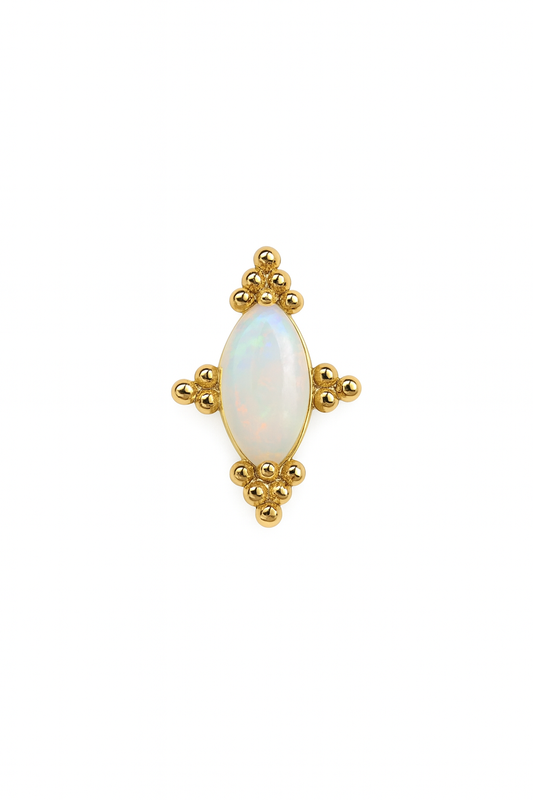 Opal Marquise Beaded – 14k Yellow Gold
