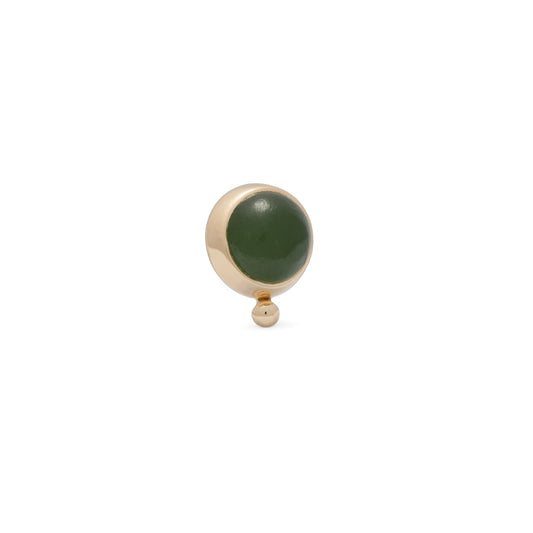 14K Gold Nephrite Jade Single Bead - 4mm