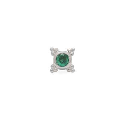 Tiny 14K Gold Emerald Beaded Threadless End