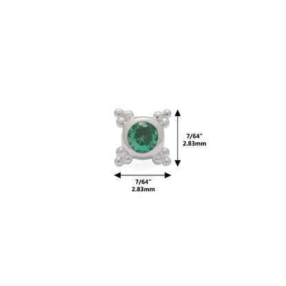 Tiny 14K Gold Emerald Beaded Threadless End