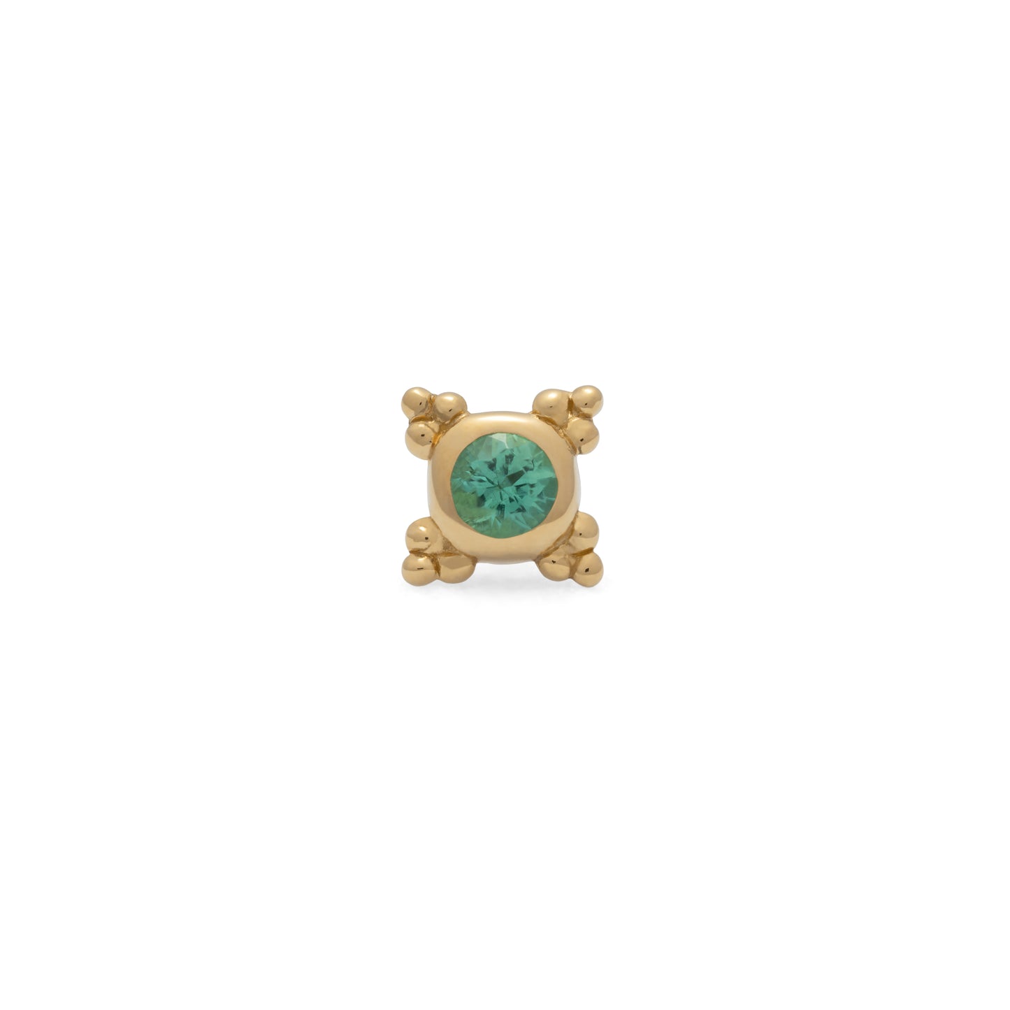 Tiny 14K Gold Emerald Beaded Threadless End