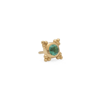 Tiny 14K Gold Emerald Beaded Threadless End